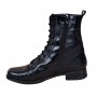 Ghete dama casual, din piele naturala, fermoar, imblanite, Negru ROV217N